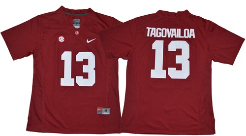 Crimson Tide #13 Tua Tagovailoa Red Limited Women's Stitched NCAA Jersey